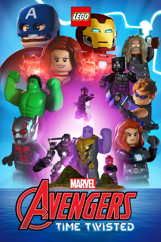 LEGO Marvel Avengers Time Twisted wallpaper with Captain America Iron Man Hulk Thor and Thanos action