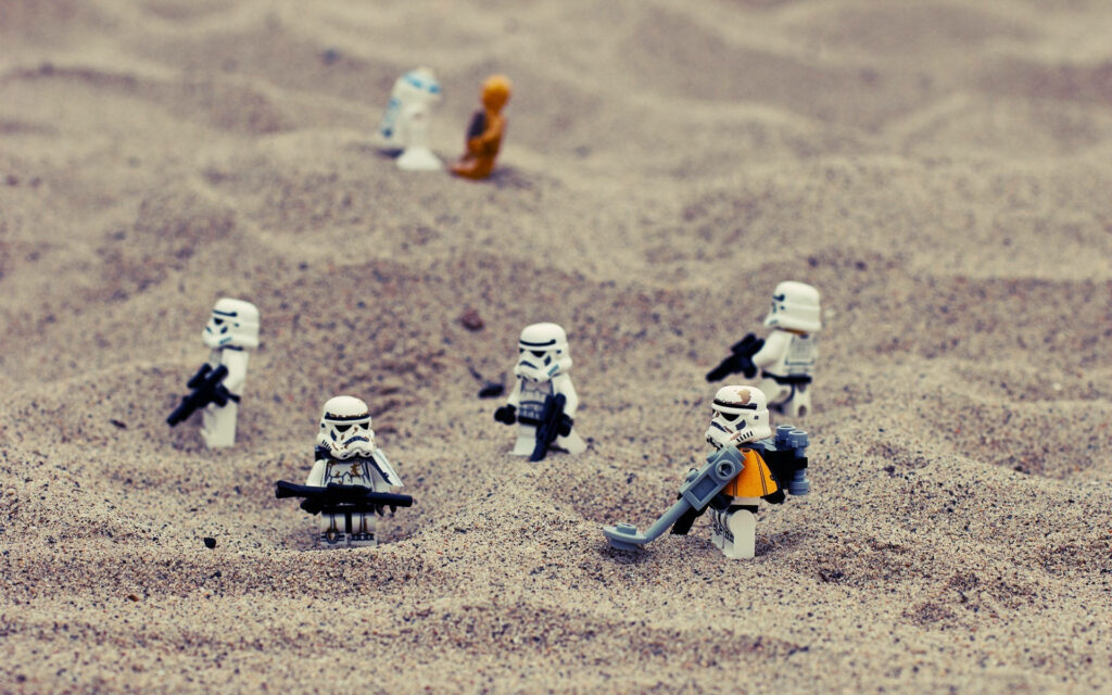 LEGO Star Wars Stormtroopers: Fun Sandy Wallpaper Background