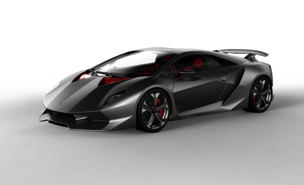 Futuristic Lamborghini Sesto Elemento Wallpaper - Sleek Black Design