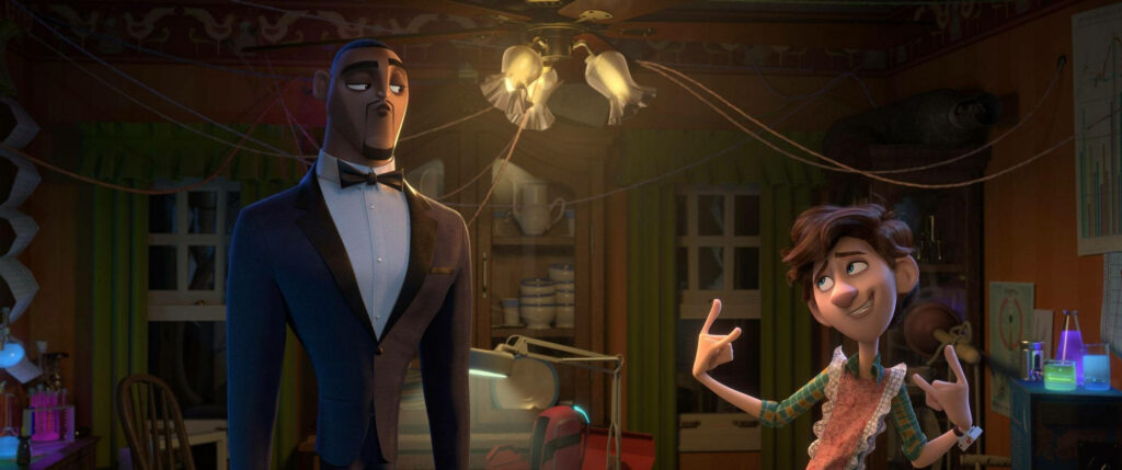 Captivating Encounter: Lance Sterling Observes Walter Beckett within the Abode - Spies In Disguise Movie Still Wallpaper