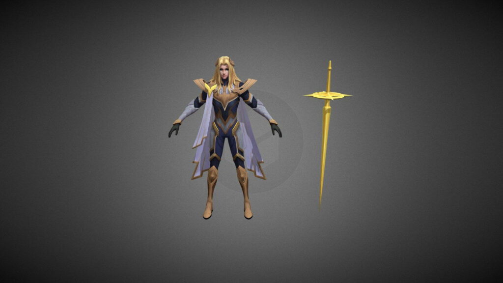 3D Lancelot Wallpaper: Mobile Legends Armor & Golden Sword Design