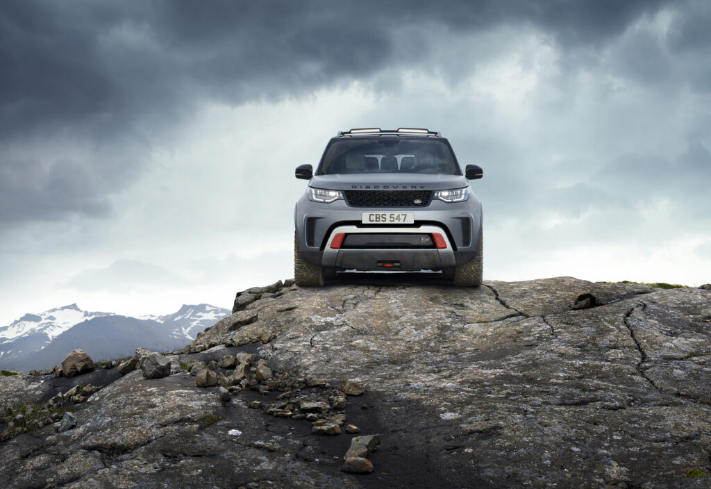 Land Rover Discovery SVX in Rugged Landscape - Adventurous Wallpaper