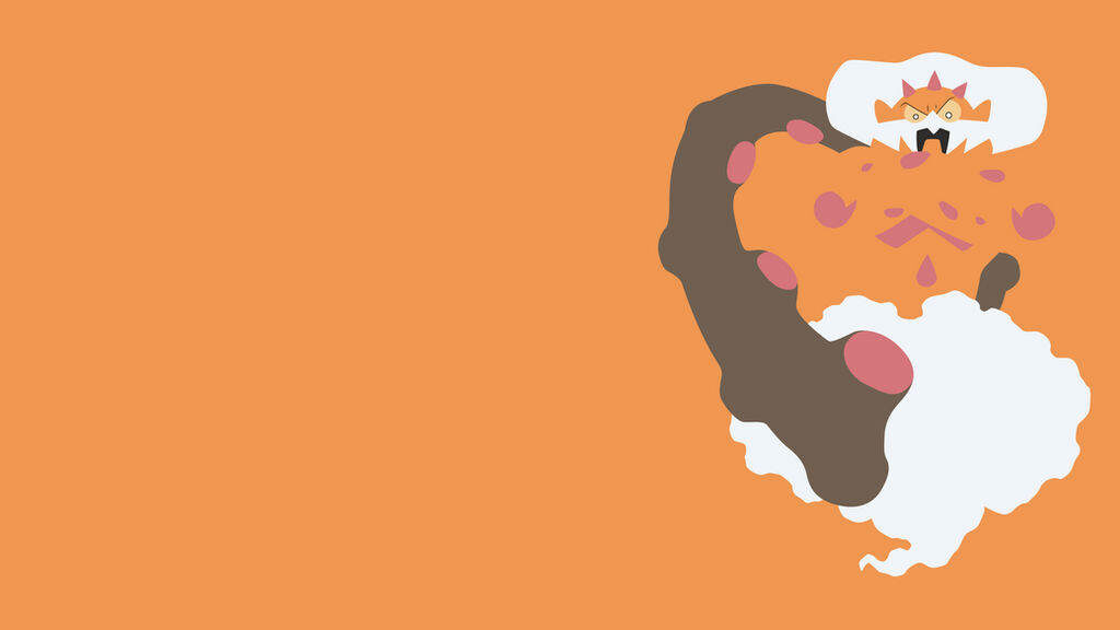 Landorus in a Vibrant Orange Setting: Embracing Minimalism Wallpaper