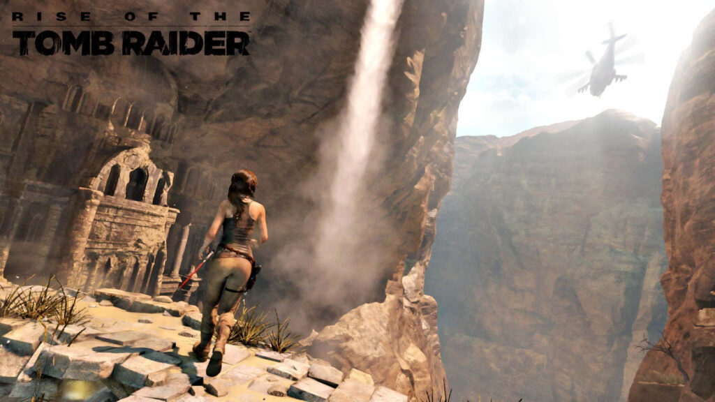 Exploring Ancient Mysteries: Lara Croft Ventures Through Ancient Ruins in Rise of the Tomb Raider Wallpaper