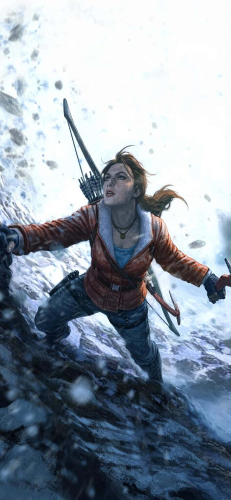 Rise of the Tomb Raider: Embracing Adventure - Lara Croft Soars Through the Air, Ready to Conquer New Frontiers! Wallpaper