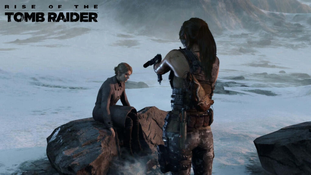 Lara Croft Channeling Her Determination in a Riveting Showdown Wallpaper