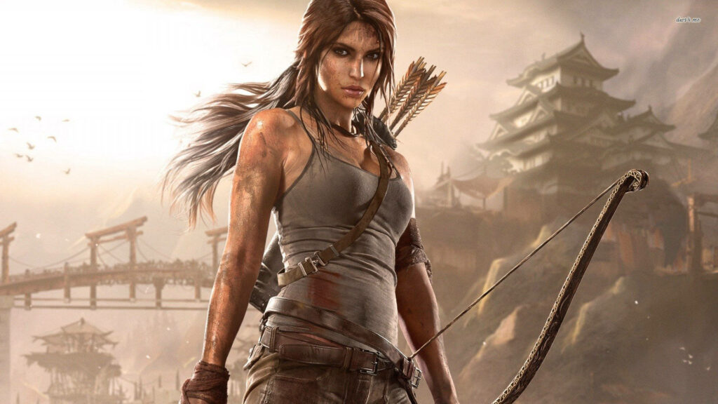 Adventurous and Flawless: A Quilted Twist to Lara Croft's Iconic Attire Wallpaper
