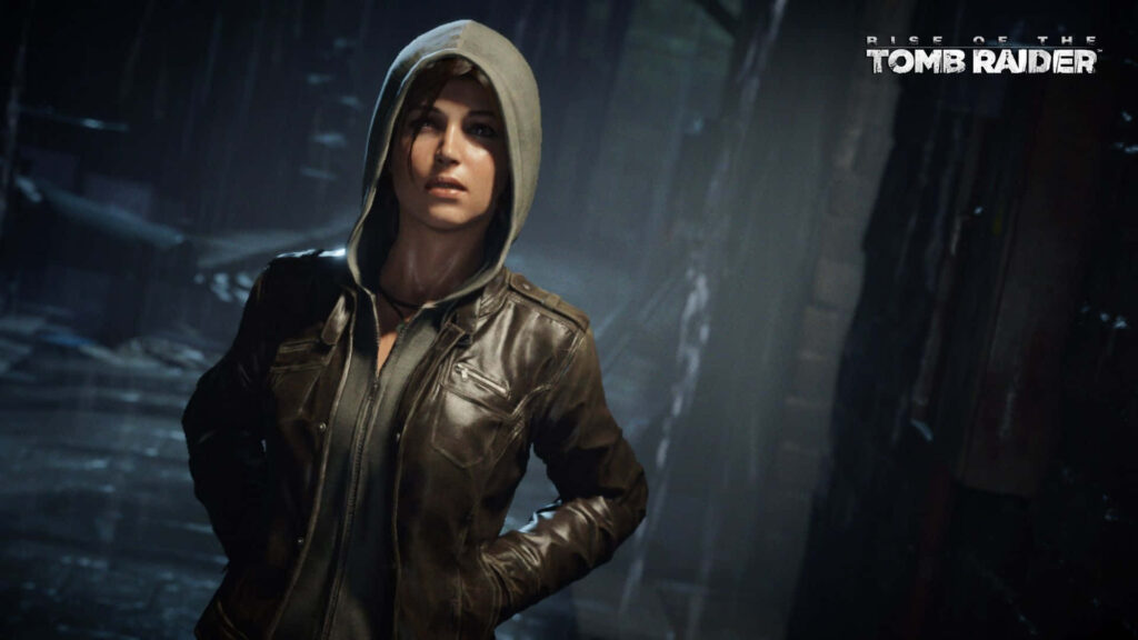 Stealthy Lara: Concealed Heroine in the 1080p Hooded Haven of Rise of the Tomb Raider Wallpaper