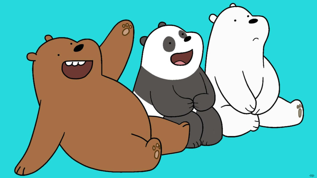 Laugh Out Loud with Grizz, Pan-pan and Ice Bear in this We Bare Bears Wallpaper