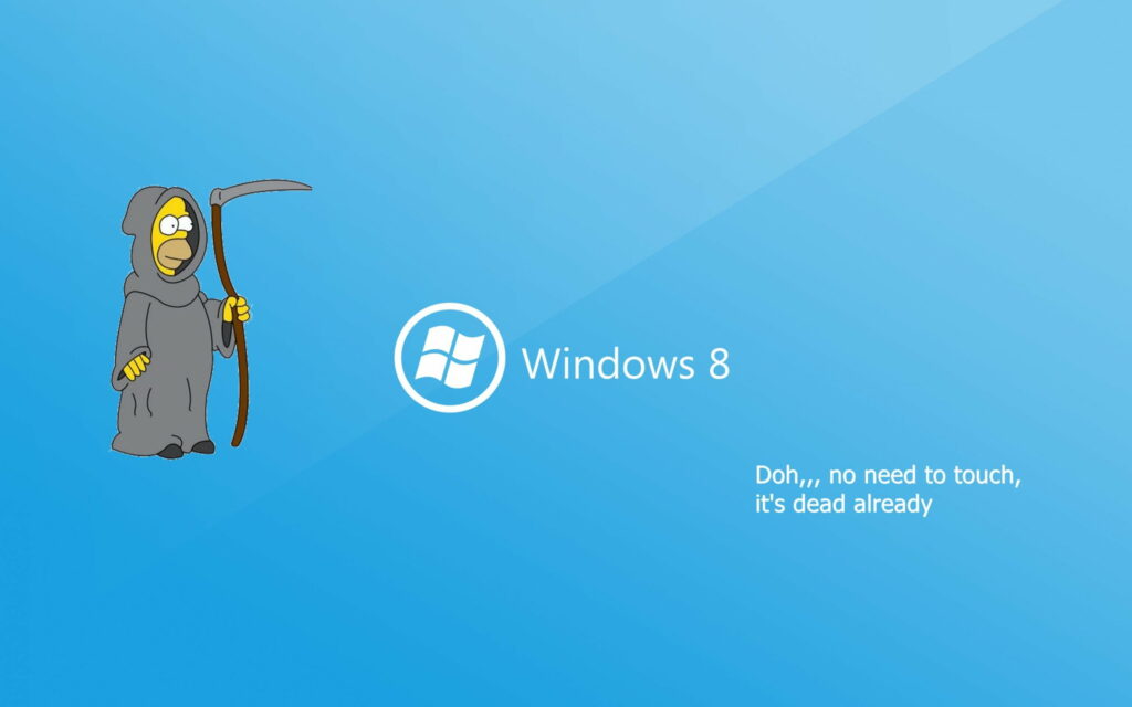 Hilarious Windows 8: Microsoft Madness with Simpson Twist Wallpaper