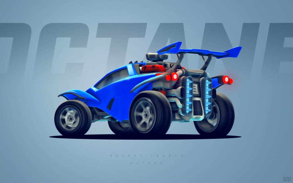 Rocketing Ahead: Blue Octane Car Takes Center Stage in 2K Wallpaper