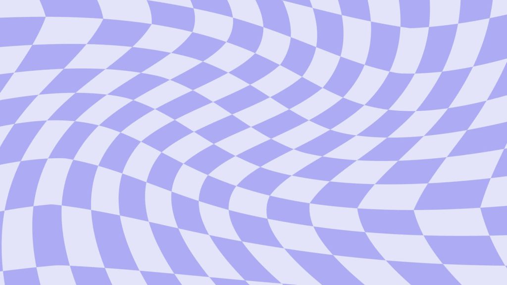 Lavender light purple checkerboard wallpaper with warped wavy swirl abstract digital art design