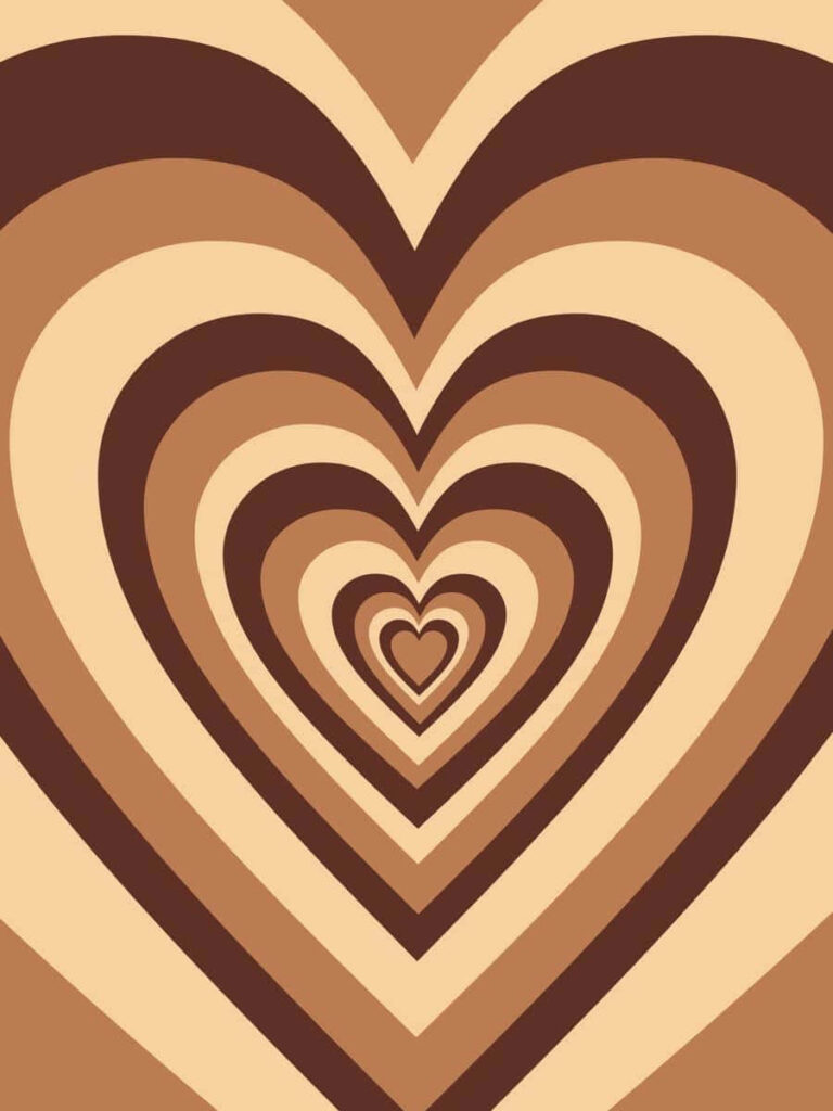 Layered Brown Heart Patterns Wallpaper Background - Abstract Design