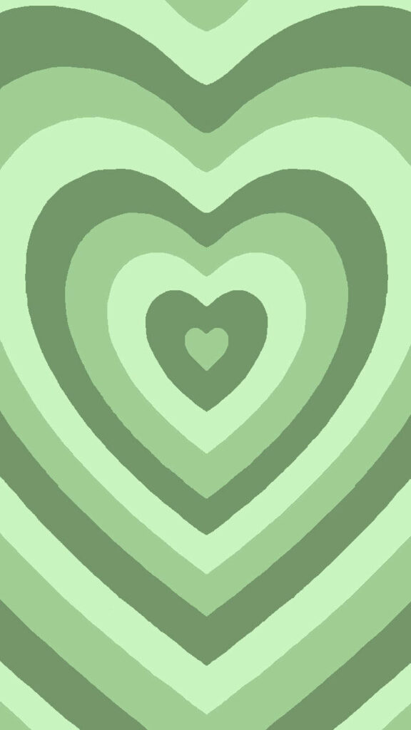 Calming Light Green Heart Pattern Wallpaper Background