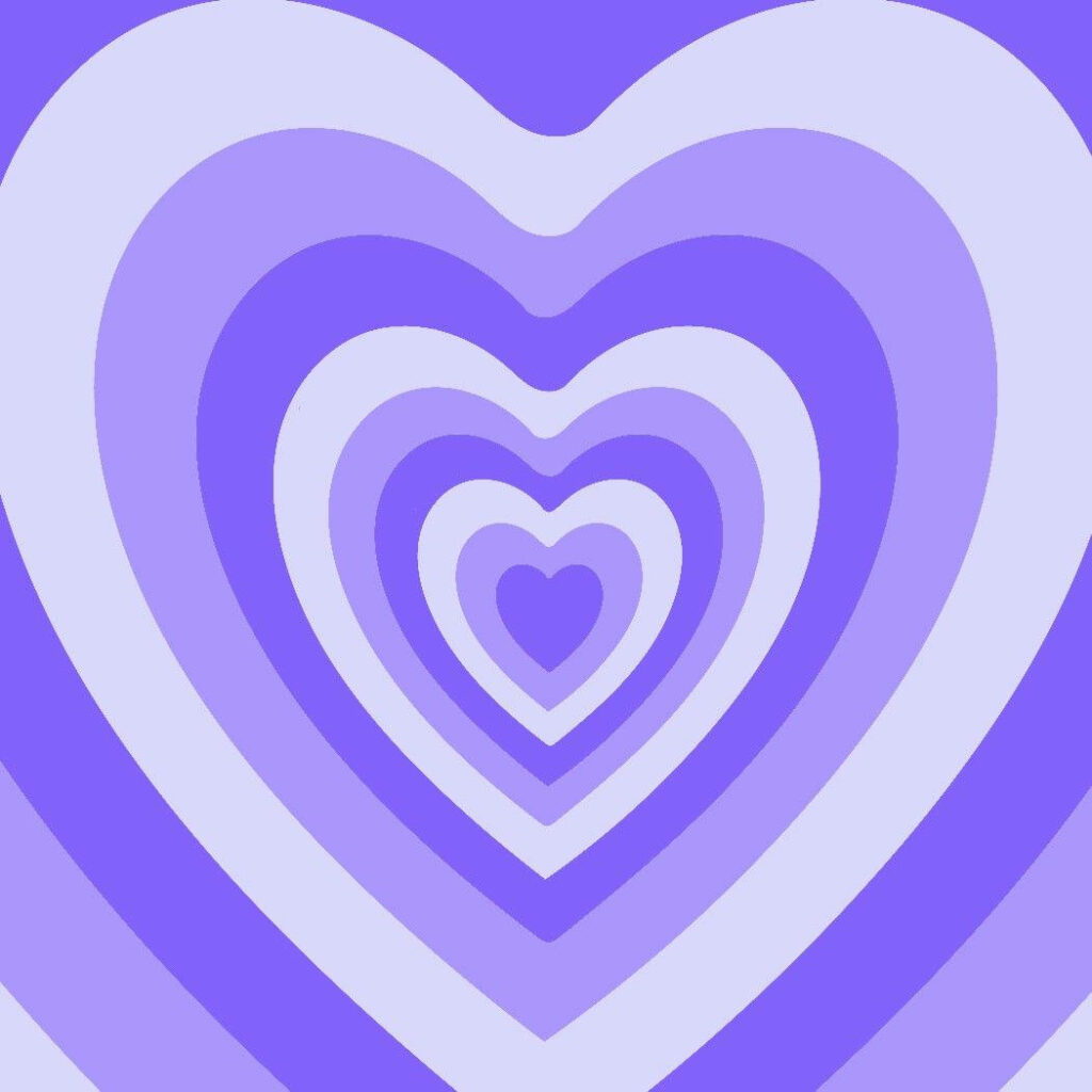 Layered Heart Shapes Wallpaper in Soothing Light Purple Background
