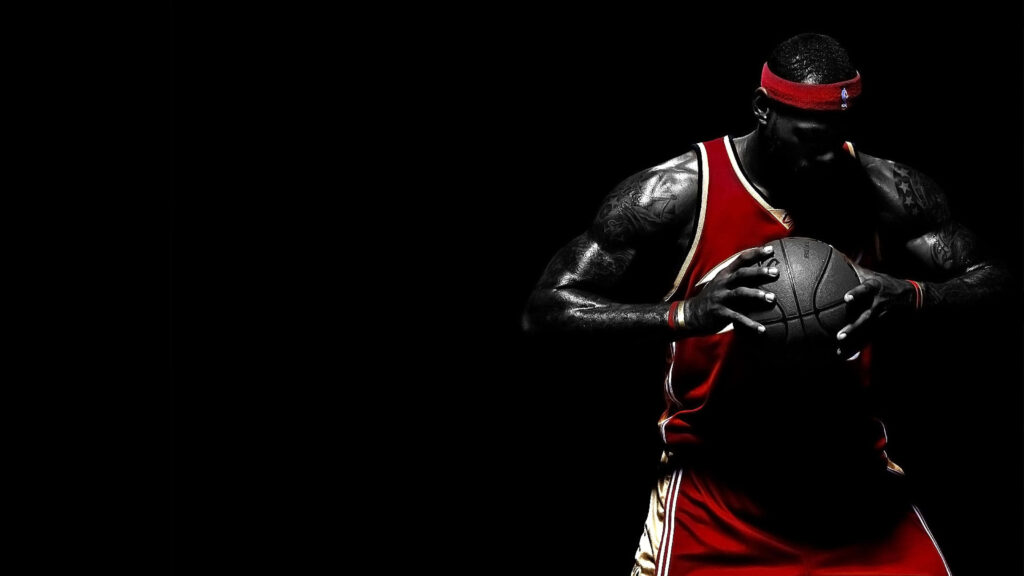 LeBron James 4K Wallpaper: Iconic Basketball Power Pose Background