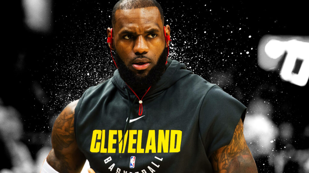 LeBron James 4K Wallpaper: Intense Practice Session in Cleveland Hoodie