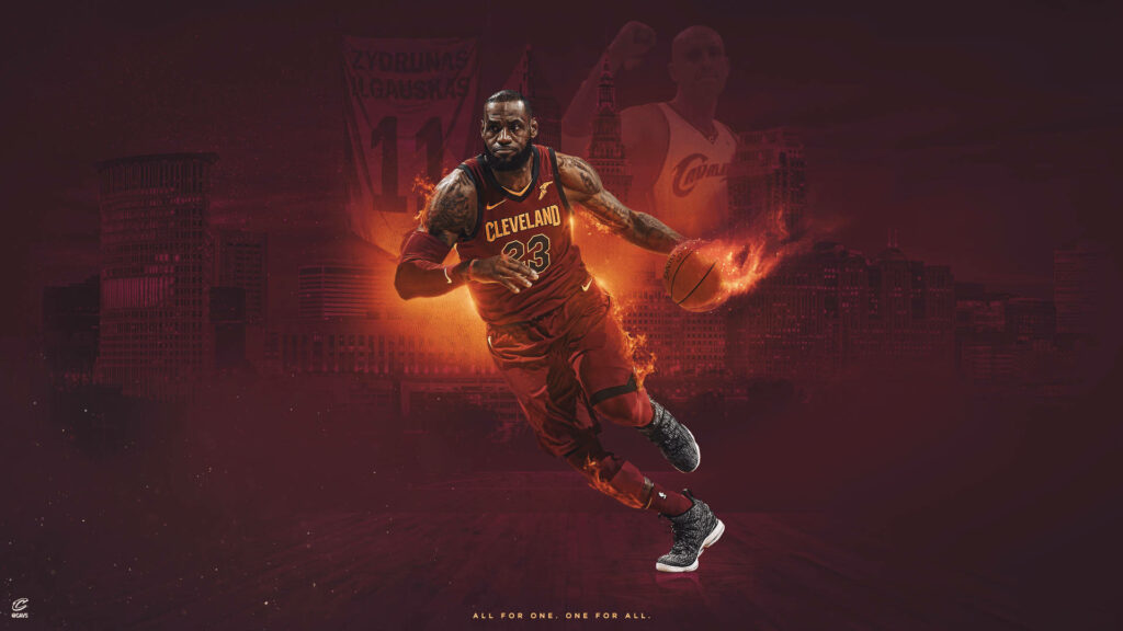 LeBron James Cleveland Cavaliers Wallpaper: Dynamic Skills & Unity