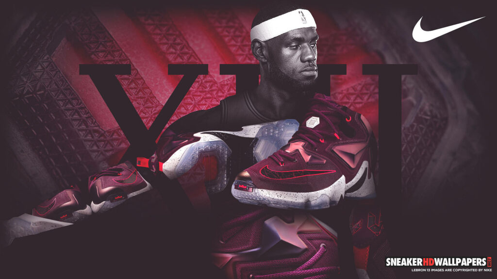 Vibrant LeBron James Wallpaper with Nike LeBron 13 Design