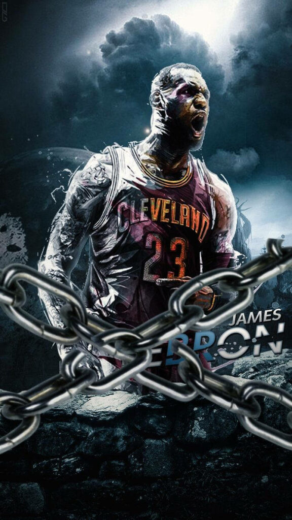 LeBron James' Intense Energy in Cavaliers Jersey - Dynamic Wallpaper