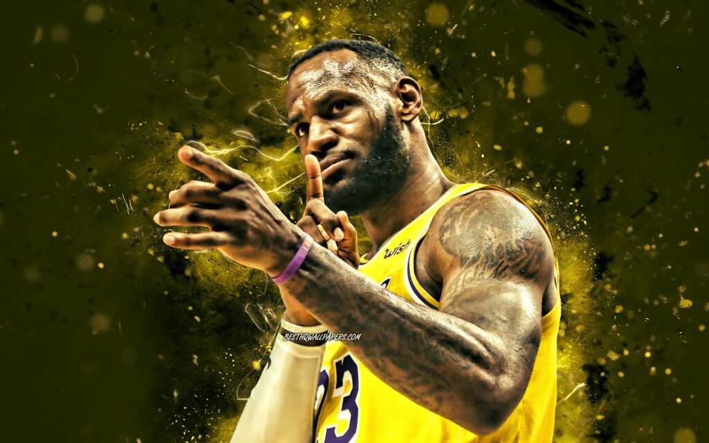 The King Reigns: A Radiant Tribute to LeBron James in the NBA 2020 Era Wallpaper