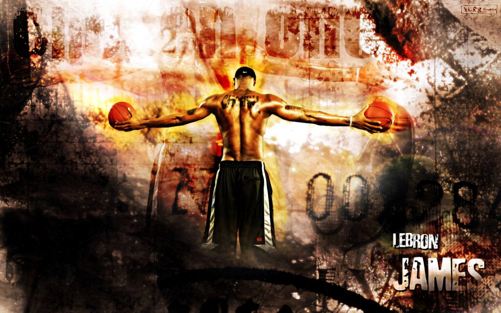 LeBron James Wallpaper: Intense Artistry in Basketball Dominance