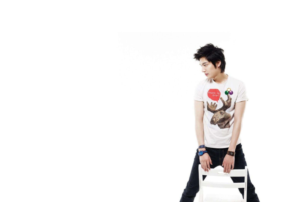 Stylish Lee Min Ho Wallpaper on Minimalistic White Background