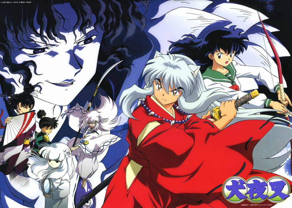 Legendary Anime Heroes: Inuyasha and Kagome in a Cool QHD Wallpaper Background