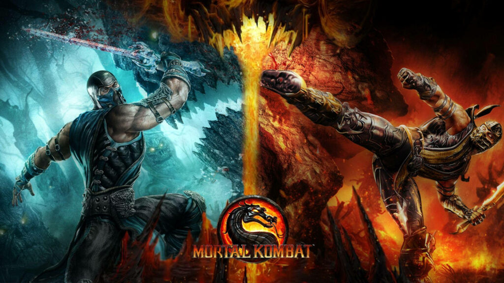 Clash of Ice and Fire: Epic Battle Between Sub-zero and Scorpion in Mortal Kombat (2011) Concept Art Wallpaper