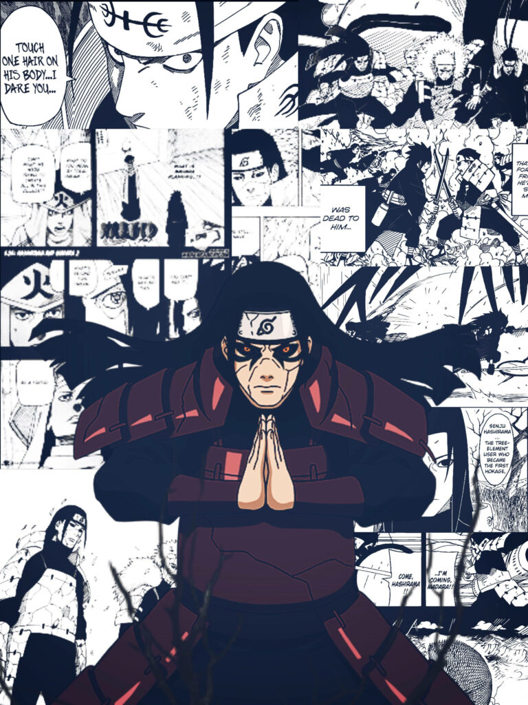 Resurrected Power: Hashirama's Majestic Hand Technique Unleashed - Naruto-inspired HD Phone Wallpaper