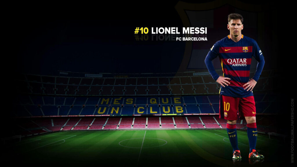 Messi: A Captivating Backdrop of FC Barcelona's Iconic Stadium - The True Essence of més Que Un Club Wallpaper