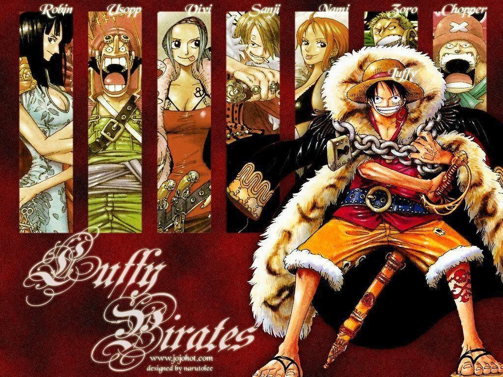 Pirate King in Action: A Captivating Portrait of Luffy from One Piece Wallpaper