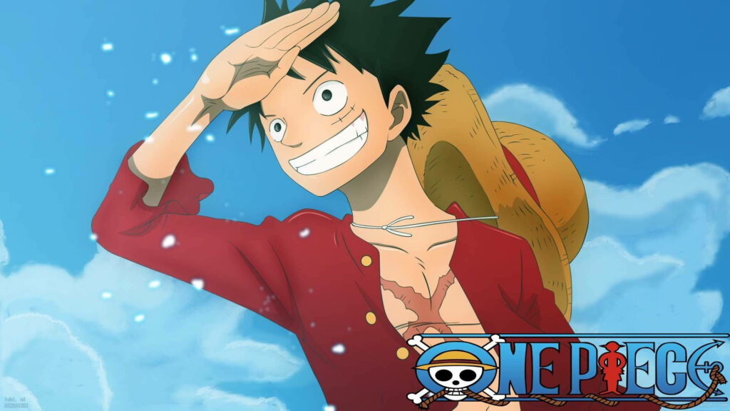 Grinning Luffy: A Captivating Smirk on a Serene Horizon - Wallpaper