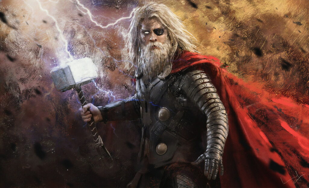The Mighty Legacy of Old Thor: A Superheroic Artwork in 4K Digital Wallpaper