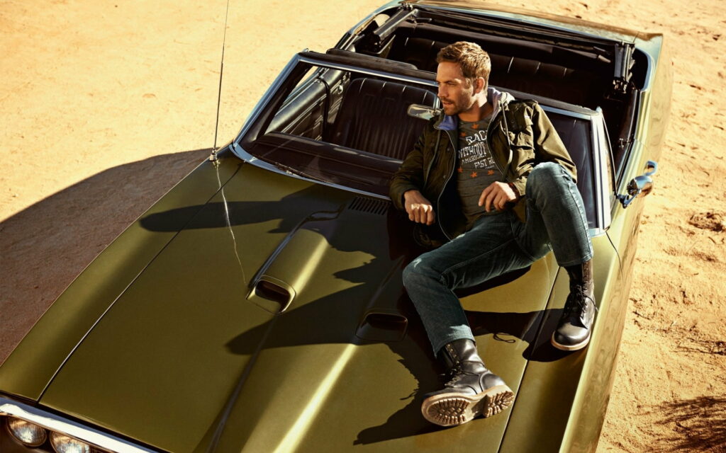 The Iconic Paul Walker: Celebrities and Cars Collide in Striking HD Wallpaper