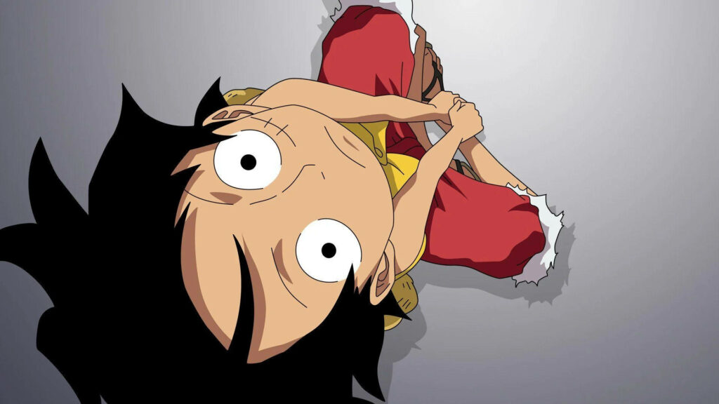 Captain Luffy's Serene Stance: A Relaxing One Piece Desktop Wallpaper