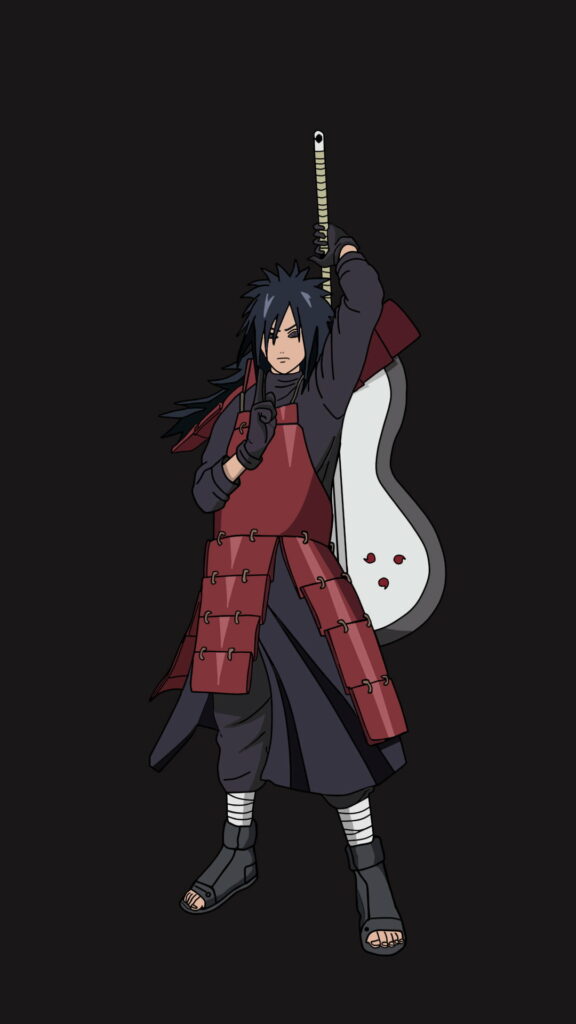 Fierce Warrior of the Uchiha Clan: Madara Uchiha in Stunning HD Background Wallpaper