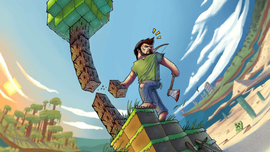Master Craftsman Steve: A Captivating Minecraft Background Wallpaper