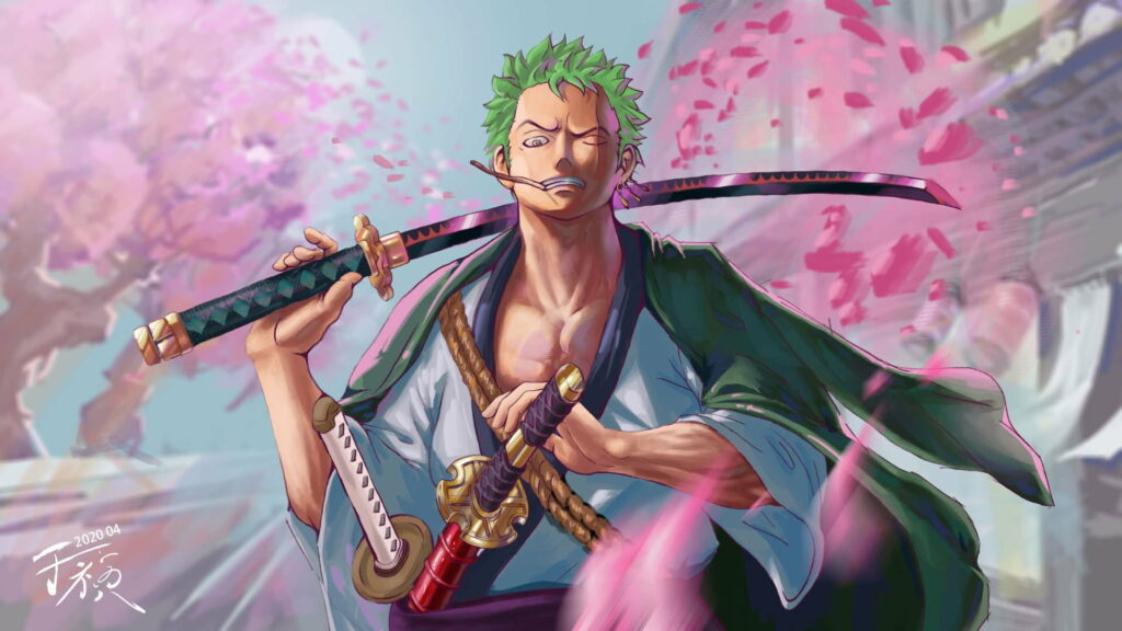 Swordsman Supreme: Roronoa Zoro - A Captivating One Piece Wallpaper