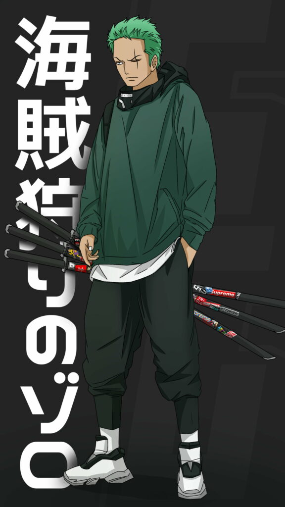 Slicing Through the Seas: Zoro's Legendary Katana in One Piece Fanart Wallpaper