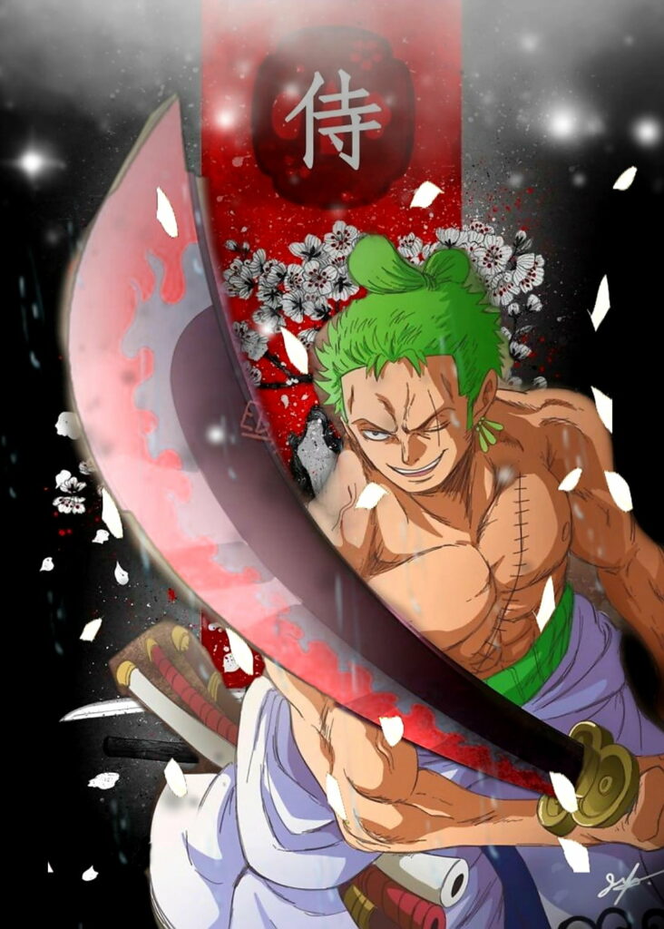 Legendary Swordsman: Roronoa Zoro in Epic Anime Display - HD Phone Wallpaper