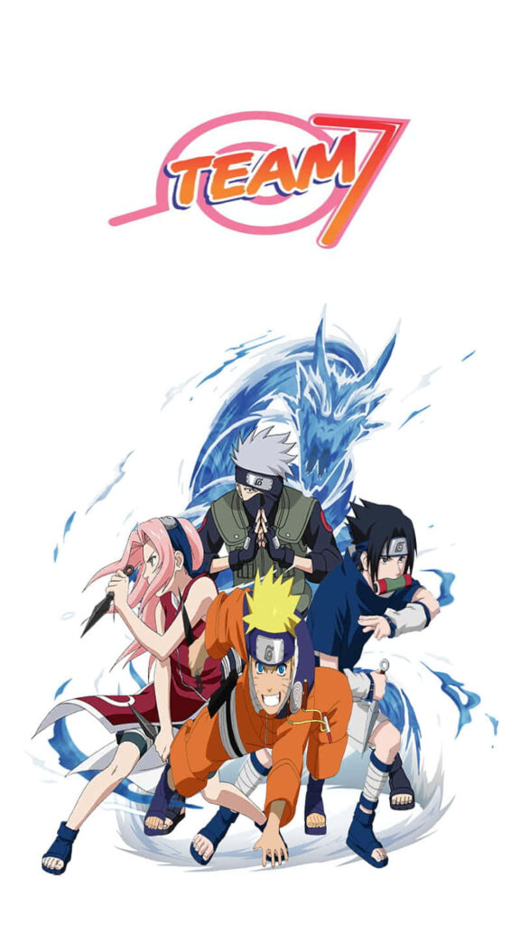 The Legendary Team 7: Uniting Forces with Kakashi, Naruto, and Sasuke - Emblematic Figures from the Village Hidden in the Leaves Wallpaper