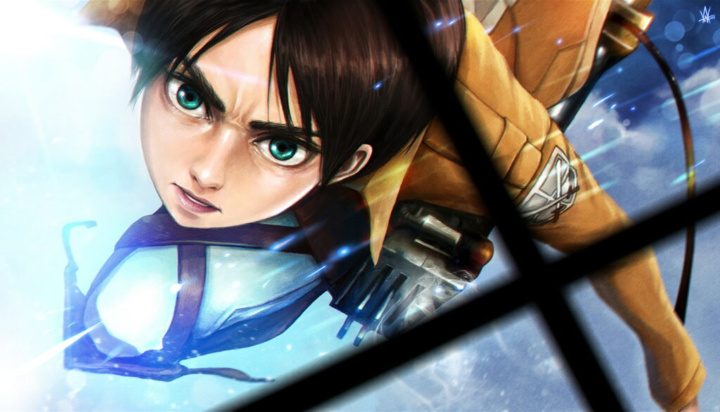 Levi Ackerman in Action: A Captivating Anime Masterpiece Unveiled - A Majestic Attack on Titan Wallpaper for your HD Background