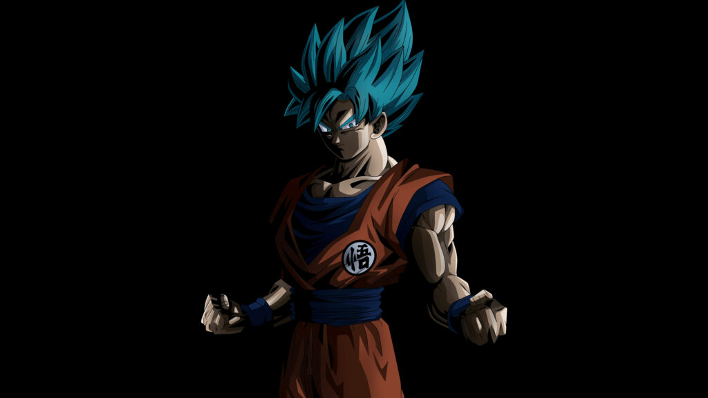 Goku's Majestic Transformation: Super Saiyan Blue Brilliance in 4k Ultra HD Wallpaper