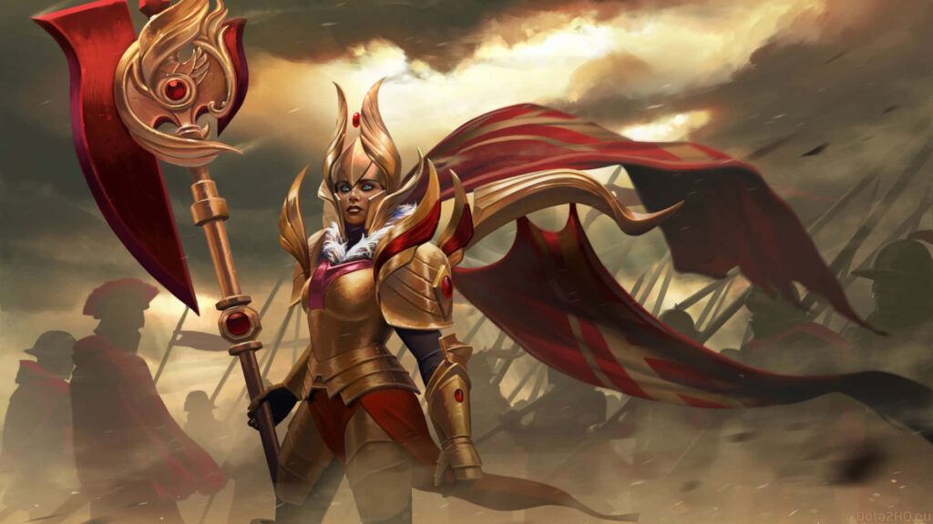 Legion Commander: Bridging the Gap Between Reality and the Dota 2 Realm - An Awe-Inspiring HD Portrait Wallpaper