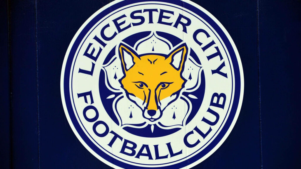 Leicester City Football Club logo on dark blue background with bold white lettering and fox emblem Wallpaper