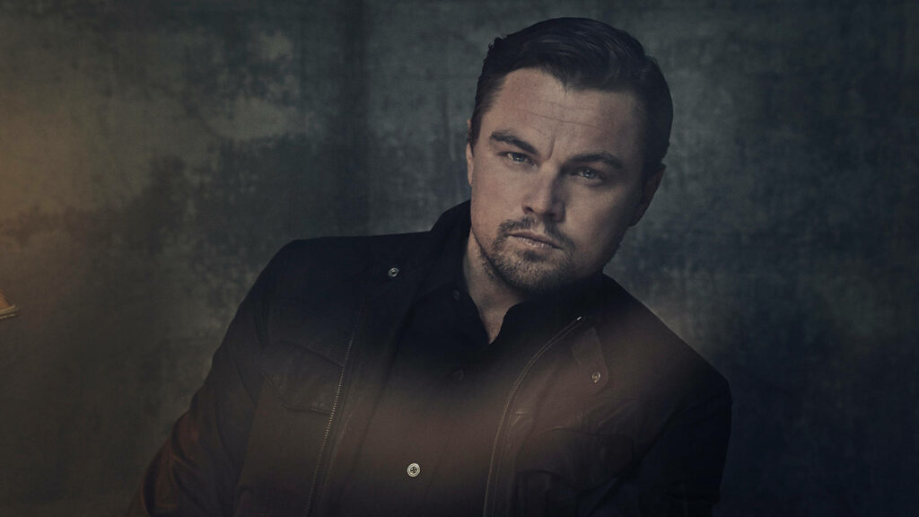 Leonardo DiCaprio in Black Jacket: Moody Wallpaper Background