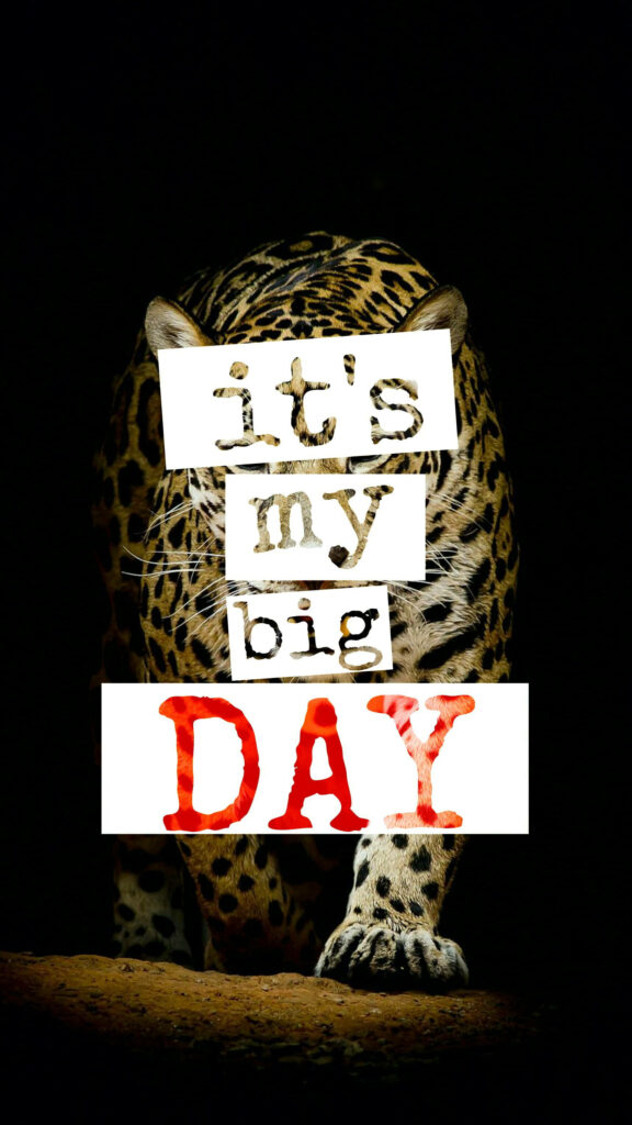 Leopard Wallpaper: Bold 'It's My Big DAY' Background for Birthday Cards