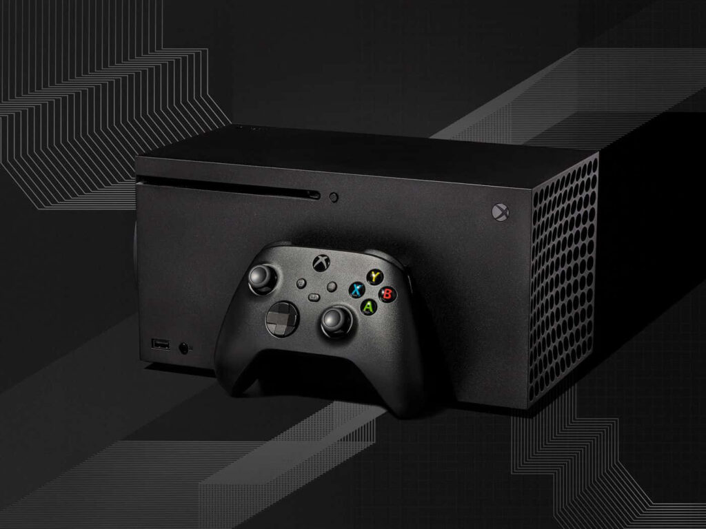 Xbox and Controller on a 3D Dark Black Background Wallpaper