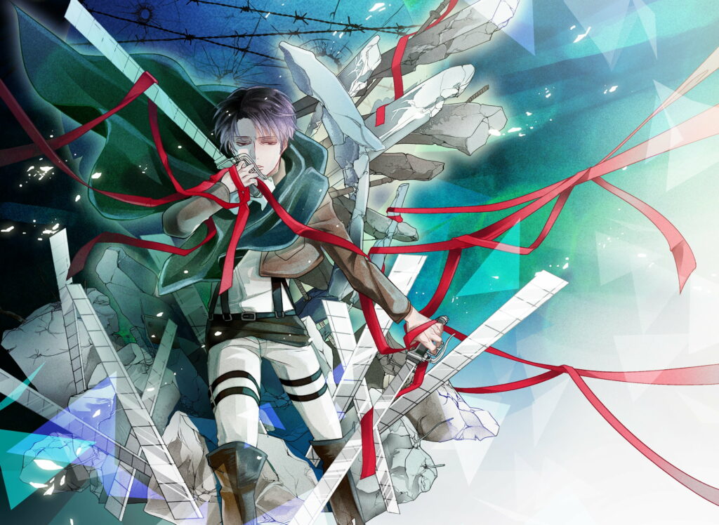 Wings of Freedom: Levi Ackerman in Stunning QHD Anime Wallpaper